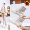 Women's High Top Shoes with Plush Insulation Cotton Shoes Winter New Thick Soled Board Shoes Casual Snow Boots for Women