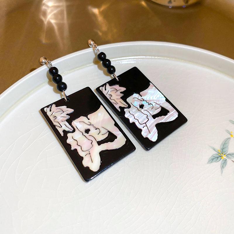 Гуофэн Серьги-кисточки с цирконом 'Серебряная игла', Ретро Легкая роскошь Высококлассные серьги-гвоздики Нишевые Универсальные серьги