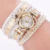 Women Bracelet Leather Quartz Rhinestone Wristwatches Clock Ladies Dress Watches Gift