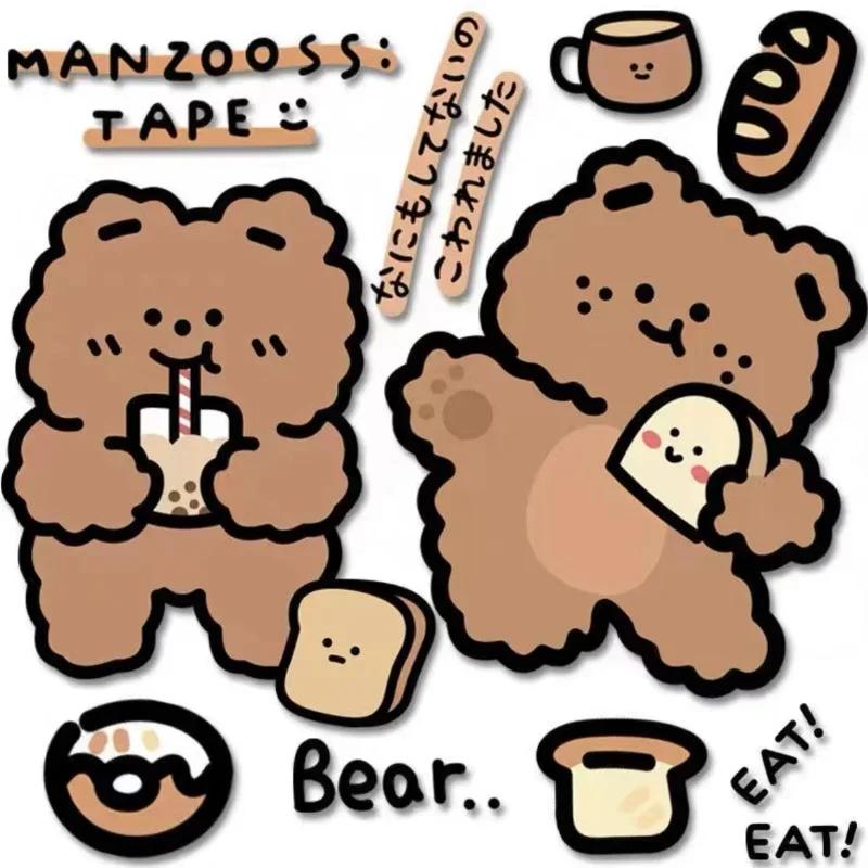 Electric Vehicle Stickers Cartoon Cute Bear Bread Paster Motorcycle Electric Vehicle Waterproof and Scratch-resistant Stickers