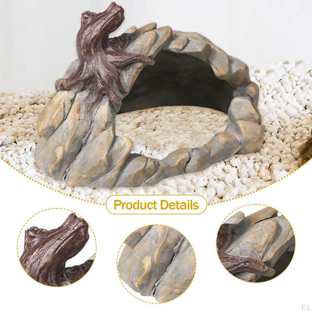 Reptile Hideout Cave Terrarium Decoration Landscape Versatile Supplies Fashion Resin Rock Hide