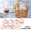 8 Pcs Easter Cookie Cutters Cartoon Bunny Egg Shape Food Grade Heat-resistant Reusable Non-sticky Candy Fondant Chocolate Baking Molds