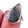 Natural Labradorite Gemstone 925 Solid Sterling Silver Jewelry Ring Size 8 T2J68