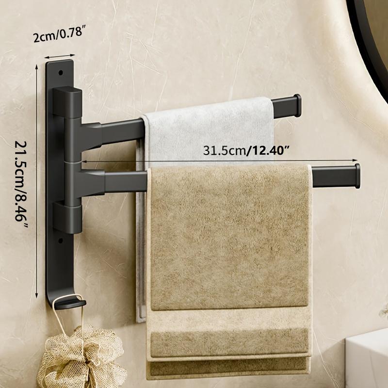 Bathroom Towel Rack Rotatable Towel Holder Space Aluminum 2/3/4/5-Bar Towel Hanger Kitchen Shelf Paper Hanging Wall Mounted