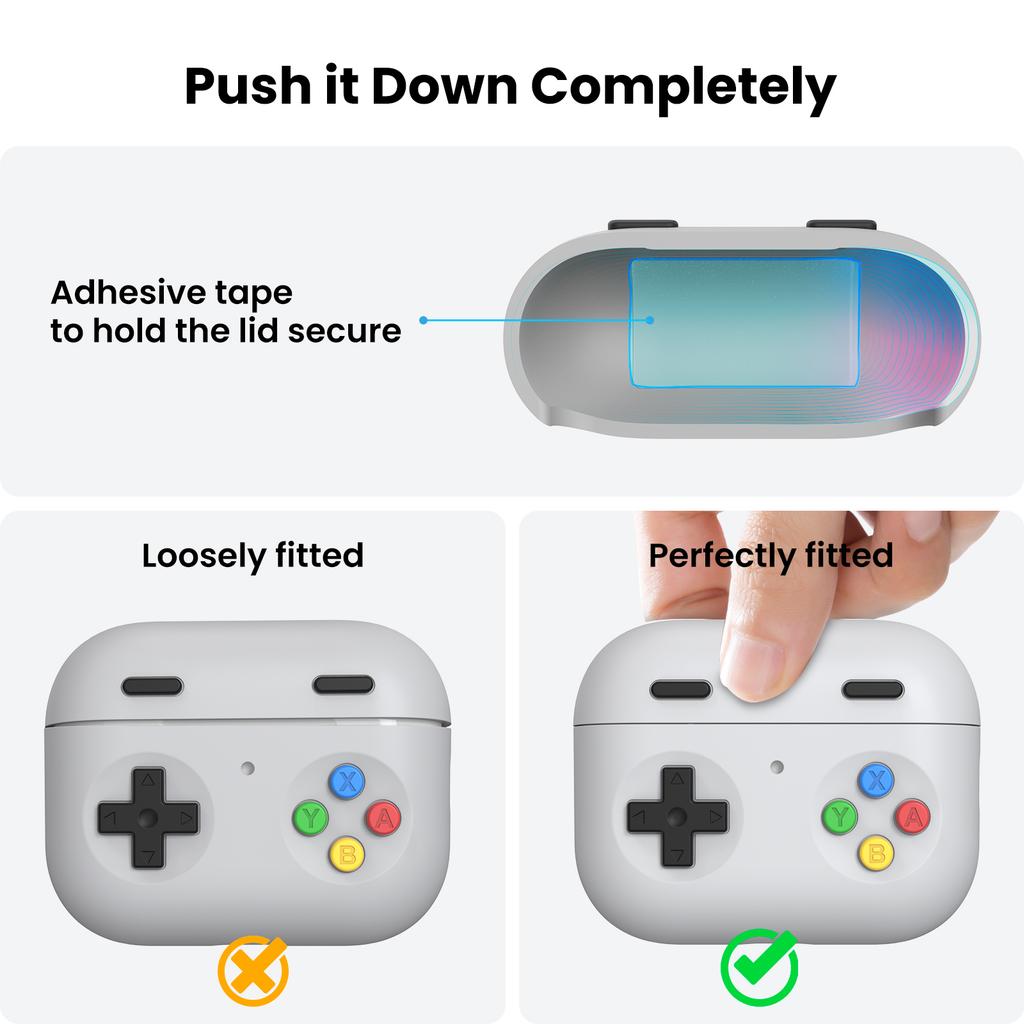 AHASTYLE DD13 For AirPods Pro 3 Silicone Case Game Controller Design Split Protective Cover with Hook