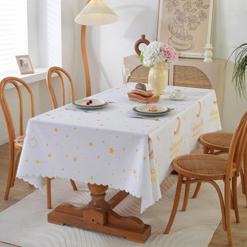 Скатерть 1шт водонепроницаемая и жиростойкая обеденная столовая обитая полиэфирной тканью