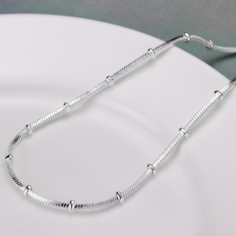 Ожерелье из змеиной цепи из стерлингового серебра 925 пробы, свадебные украшения с подвесками