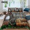 Комплект постельного белья из дерева Barn Door в стиле вестерн King Size Rustic, комплект постельного белья из полиэстера в деревенском стиле, деревянная доска, фермерский дом