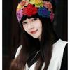Handmade Crochet Colorful Flower Women'S Hat