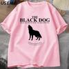Черная собака Старые привычки умирают с криком Футболка для женщин Мужчин Кафедра Замученных Поэтов Футболка Любитель животных Собак Футболка Хлопок