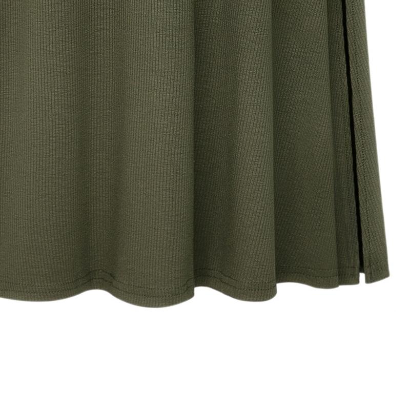 Трикотажная юбка Женская мода Элегантные эластичные юбки трапециевидной формы с разрезом и высокой талией