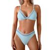 Women's Solid Swimwear Sense Bikini With Chest Pad No Steel Bra Swimwear