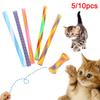 5/10Pcs Pet Cat Kitten Spring Teaser Flexible Interactive Play Scratch Chew Toy
