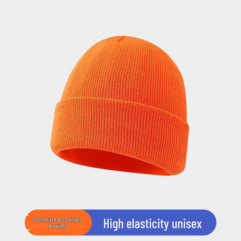 Персонализированная зимняя шапка бини с логотипом - Вязаная шапка с вышивкой на заказ, Теплый осенний подарок, Однотонная