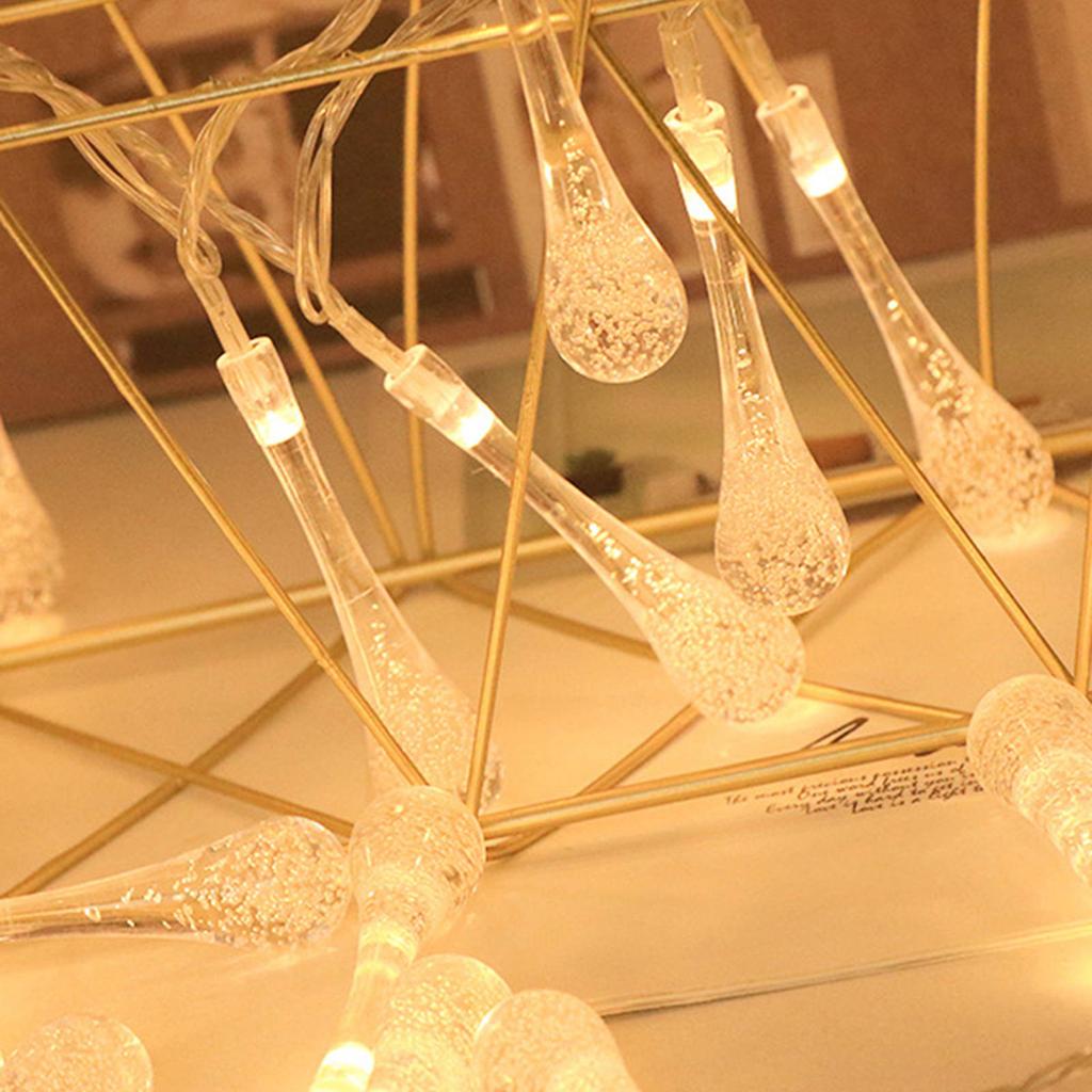 3 метра 20 светодиодных гирлянд с каплями воды, солнечная водонепроницаемая декоративная лампа на батарейках, дождевые огни для патио, двора, дерева, свадьбы, декора для рождественской вечеринки