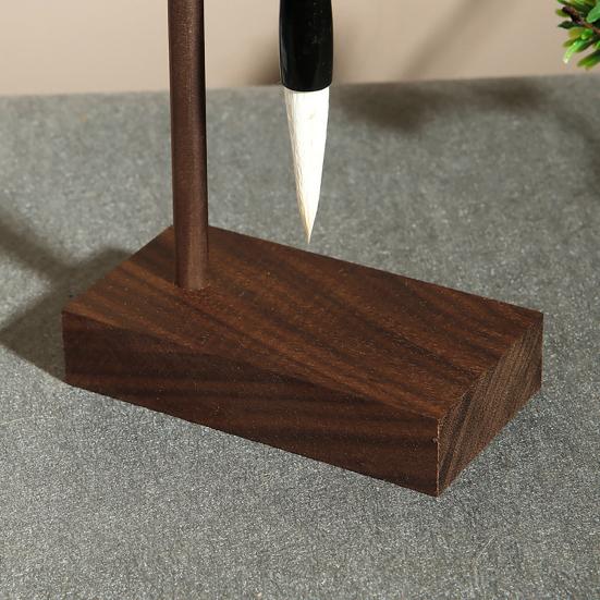 Подставка для каллиграфического пера с китайским иероглифом Фу Элегантная деревянная металлическая вешалка для кистей для рабочего стола, кабинета, офиса, художественного декора