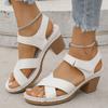 Модные летние белые босоножки на высоком каблуке для женщин, модные босоножки на платформе, женские, больших размеров, с перекрестными ремешками, пляжная обувь, бренд Sandalias Mujer