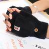 Plush Fingerless Gloves Winter Warm Mittens Soft Warm Half Finger Flip Gloves Outdoor Thick Cold Protection Gloves Write Gloves