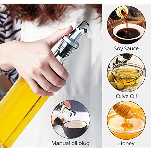 Бутылка для оливкового масла PENGQIMM, 500 мл Стеклянная емкость для масла, Жаростойкое стекло, для домашнего использования, Контейнер для приправ, Бутылка для заправки