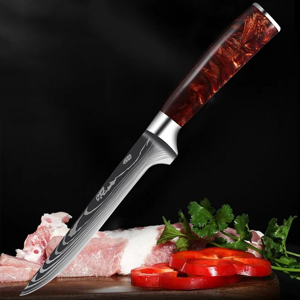 Нож для обвалки, кухонные ножи из нержавеющей стали, мясо, рыба, фрукты, овощи, нож шеф-повара, японский топор с крышкой