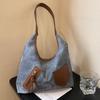 Новая весенняя ретро сумка через плечо с контрастными цветами, большая вместимость, простая сумка кроссбоди, нишевый дизайн для поездок на работу, сумка-тоут