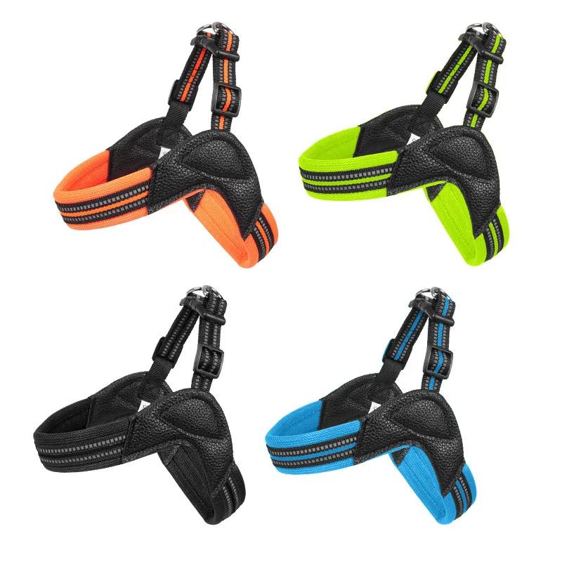 Nylon Breathable Dog Harness Reflective Dog Harness and Leash Set Pet Collar Leash for Dogs Small Medium Large Dog Chest Strap