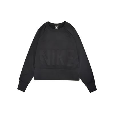 Versa Solid Color Crew Neck Casual Long Sleeve Hoody Women Hoody Black CD8794-010
