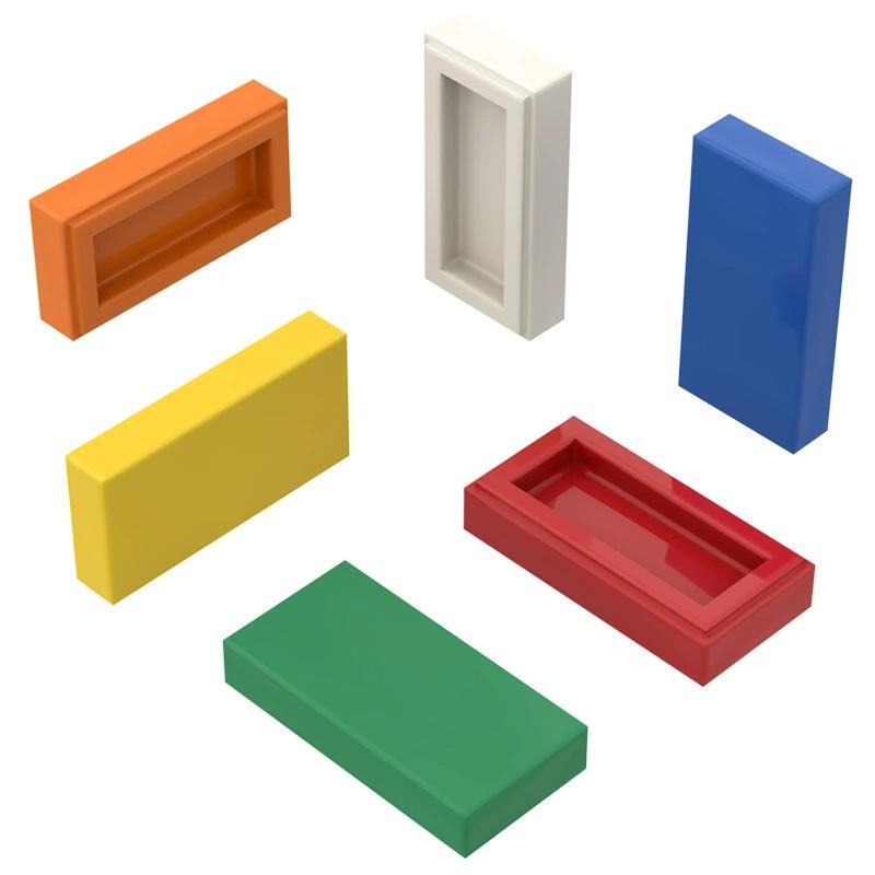 10 шт. строительных блоков 1x2, аксессуары для сборки дома, города, улицы, основания, плитки.