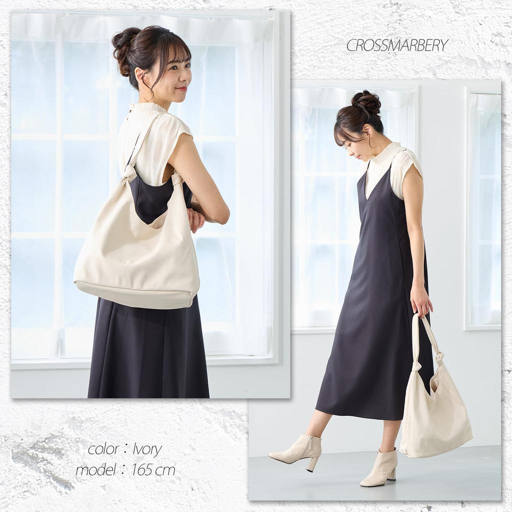 A4 Tote Synthetic Large Faux Shoulder Synthetic For For Both On and Off R57 Ivory [Cross Marberry] Women's Bag, Commuting, Leather, Leather, Capacity,