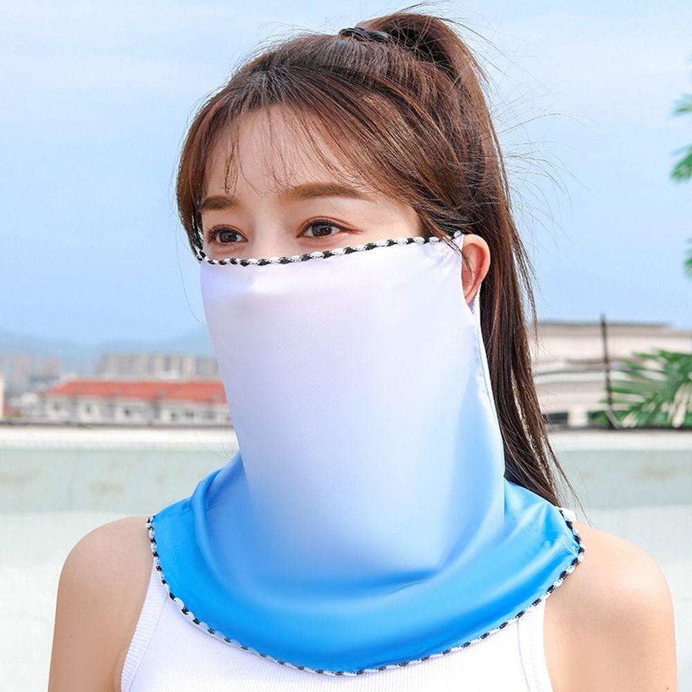 Outdoor Sun Protection Anti-UV Summer Sunscreen Mask Driving Face Mask Ice Silk Women Neckline Mask