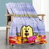Wow! Wow! Wubbzy Personalized Name Blanket Throw Customizable Blanket Soft Warm Cozy Throw For Seaside Nap Livingroom Picnics Ideal for All Seasons