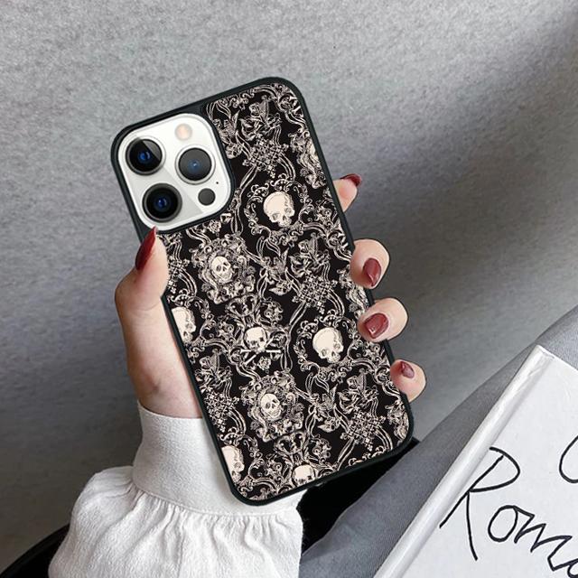 Крутой готический чехол-бампер с черепом для iPhone 17 Air 16 15 14 plus 12 13 pro max coque Shell Fundas