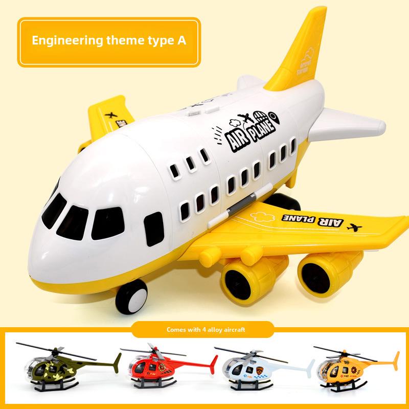 Большой детский игрушечный набор «Самолет» с инерционными машинками