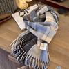 Soft Winter Plaid Scarf Warm Wrap Shawls New Long Tassel Scarves  Girls