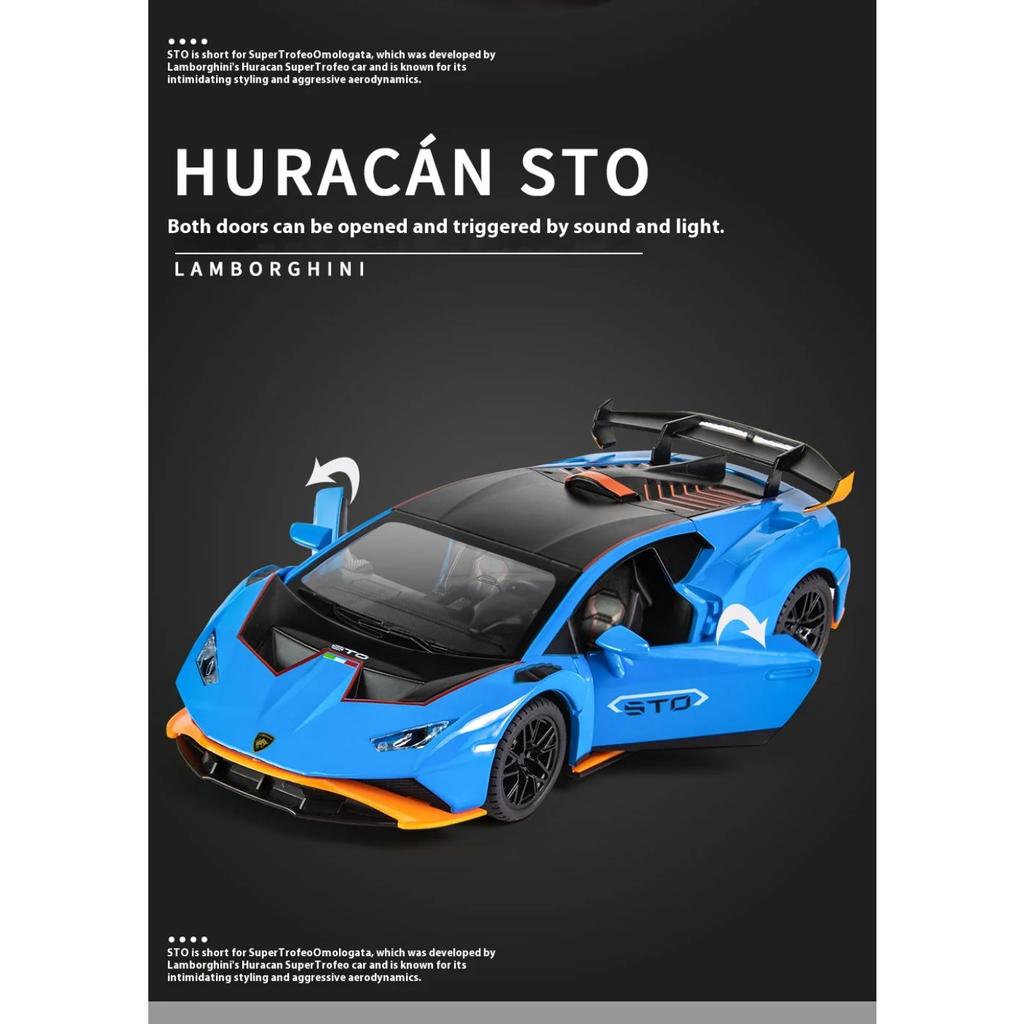 1/24 Lamborghini Huracan STO V10 Supercar Model Alloy Die Cast Vehicle Model Home Interior Collection Decorative Ornaments Gift