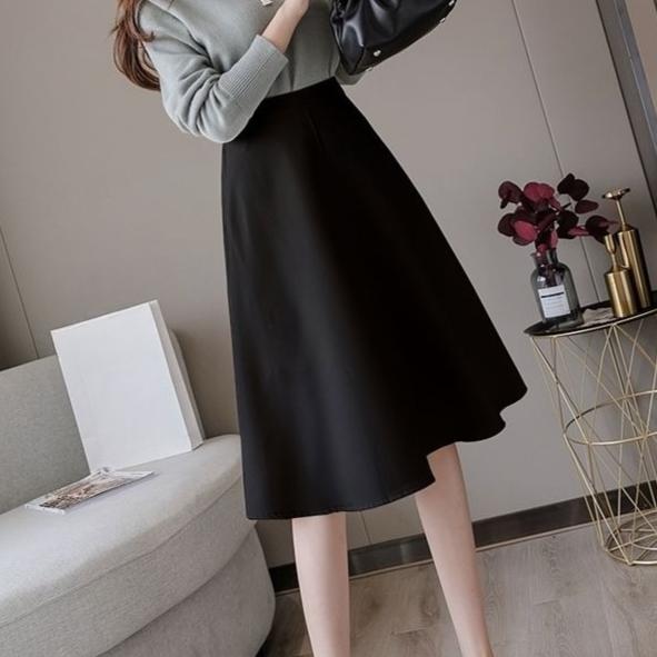 Осенне-зимняя ретро женская замшевая юбка с высокой талией, прилегающего кроя, женская юбка миди А-силуэта, расклешенная юбка