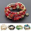 Multi-layer Original Stone Bracelet Wild Handmade Beaded Colorful Stone Winding Elastic Bracelet