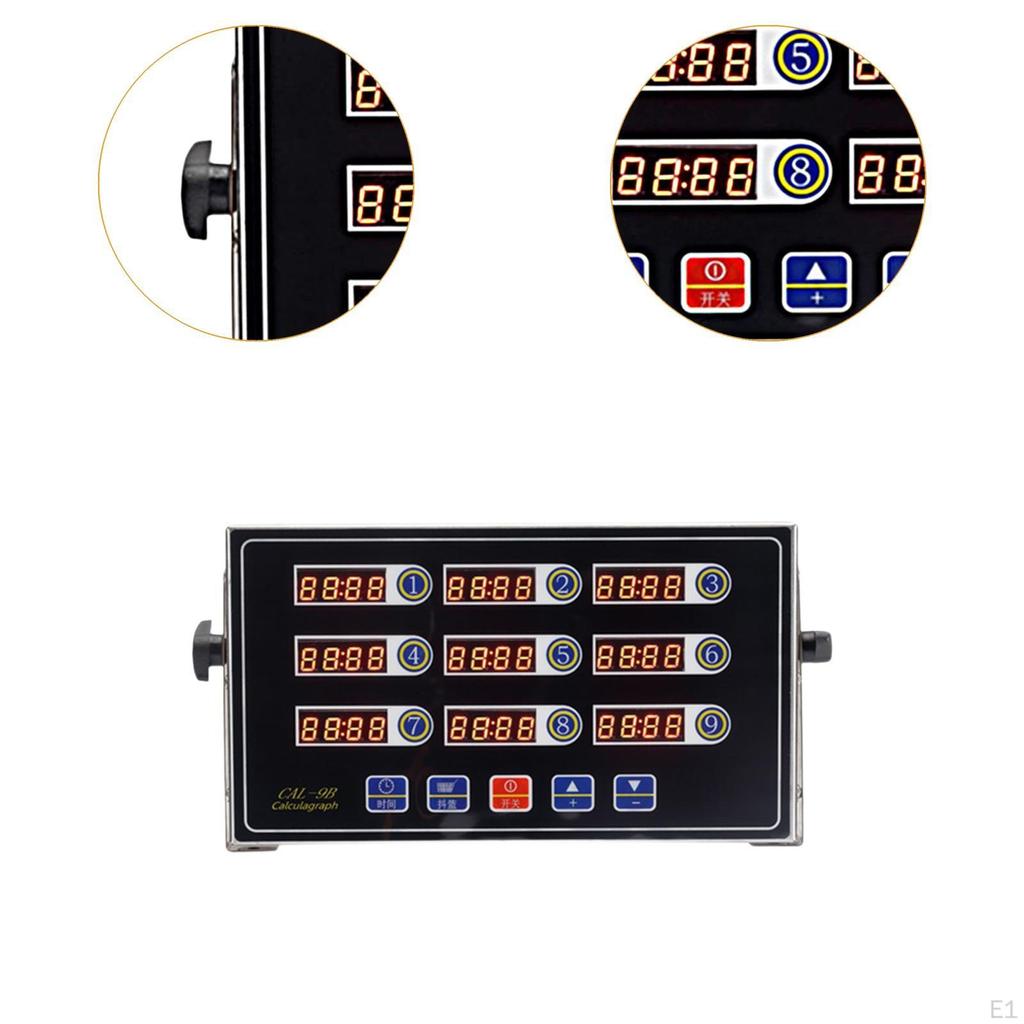 Цифровой кухонный таймер 9-канальный из нержавеющей стали, прочные часы для выпечки, фритюрницы, напоминание о приготовлении пищи