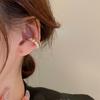 1Pair  Korean Gold Color Double-Layer Circle Twist Pearl Ear Cuff Vintage Geometric Circle Earcuff Fake Piercing Pearls Clip