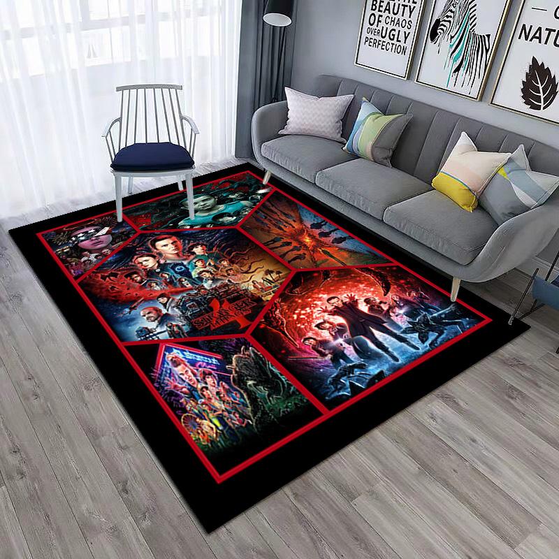 Halloween horror horror theme Stranger Things carpet home living room decoration table and chairs anti slip door mat outdoor picnic mat carpet A7