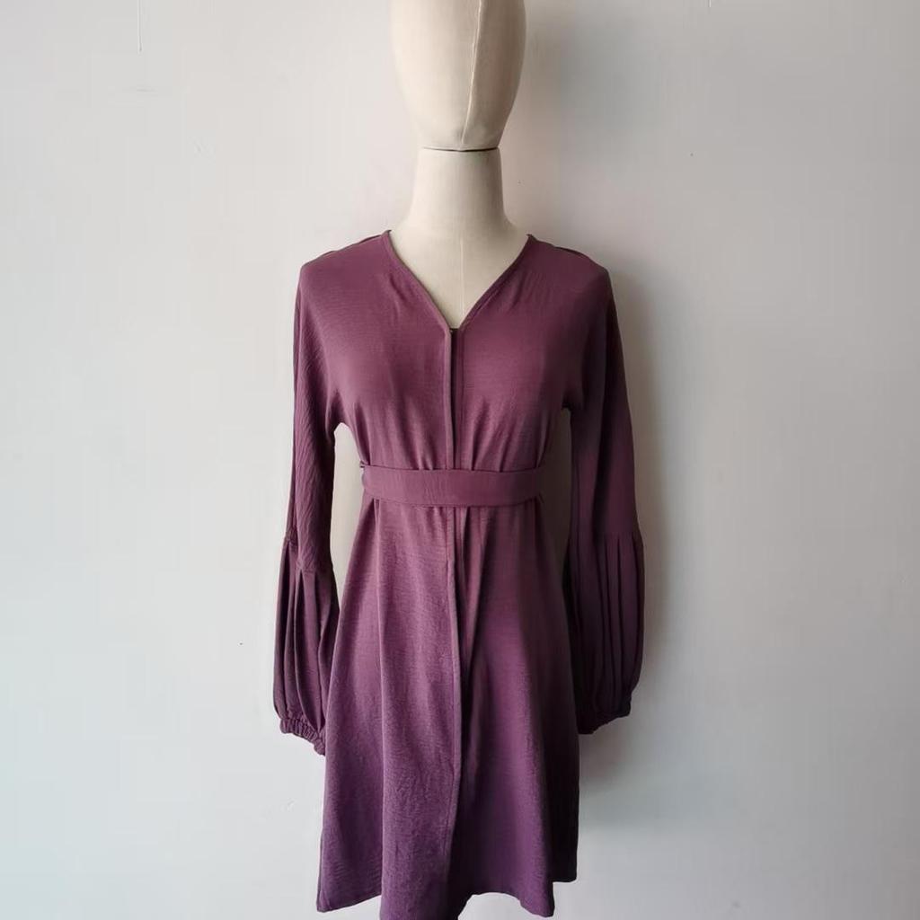 Кардиганное платье для девочек Yiduo Duo с волнистыми рукавами-фонариками - Плиссированный халат YT1023#