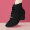New Women Ballroom Latin Dance Shoes Jazz Modern Dance Shoes Lace Up Dancing Boots Black Sports Dancing Sneakers
