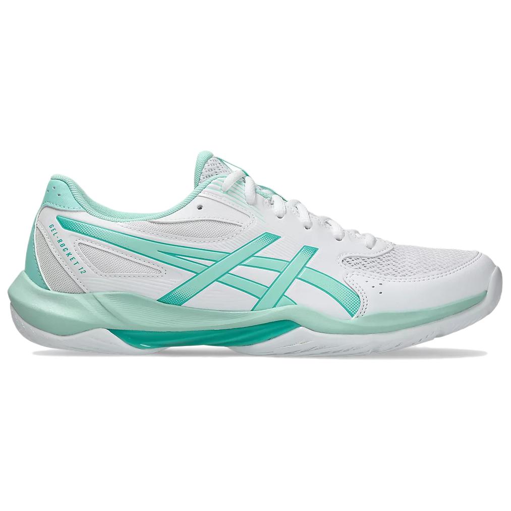 Asics GEL ROCKET 12 Искусственная кожа Удобная поддержка Волейбольные кроссовки Унисекс Белый Зеленый 1073A080-104