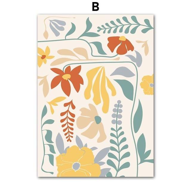 Минималистичный цветной блок, цветок, бабочка, настенные художественные постеры, принты, скандинавская картина на холсте, абстрактные картины для декора гостиной