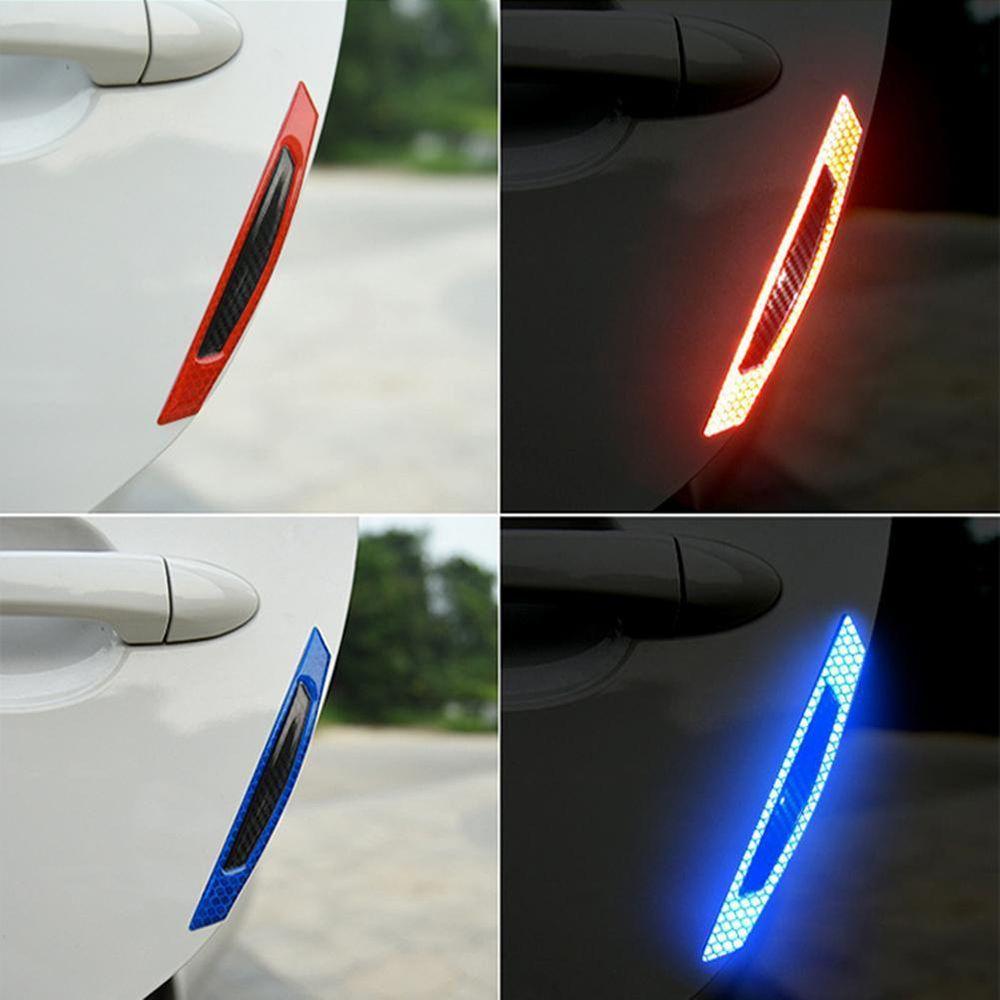 4Pcs Sign Protector Alarm Door Sticker Anti-Collision Car Reflective Strips Safety Warning