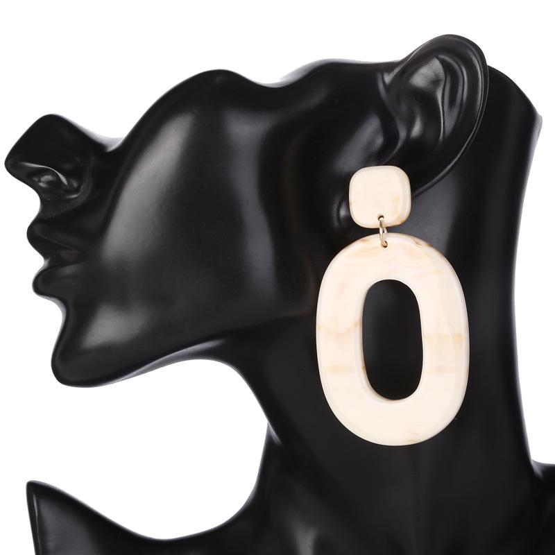 Ретро Мода Простые Акриловые Серьги Геометрические Эллиптические Серьги-Подвески