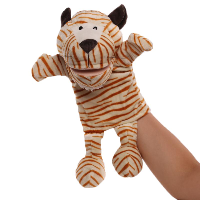 30cm Cartoon Animal Hand Finger Puppet Parent-child Game Plush Toys Doll Lion Elephant Deer Tiger Dog Pig Toy Children GIfts