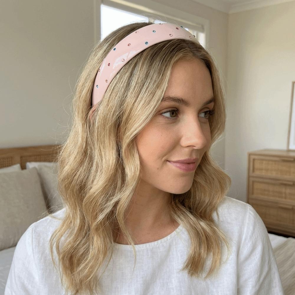 Non-slip Acrylic Rhinestone Headbands Colorful Hair Accessories Wide Hair Hoops Women Girls
