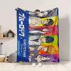 1Pc Colorful Anime Characters Flannel Blanket, Soft And Comfortable, Casual Warm, Camping Travel, Christmas, Halloween Xmas Gift S1421