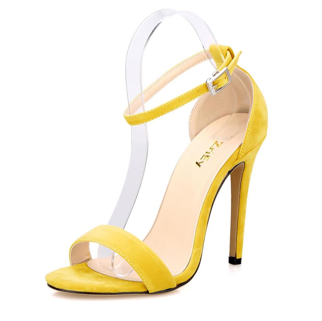 Женская обувь, пикантные удобные сандалии, туфли-лодочки, босоножки на высоком каблуке с открытым носком, пряжкой и ремешком на щиколотке, на шпильке